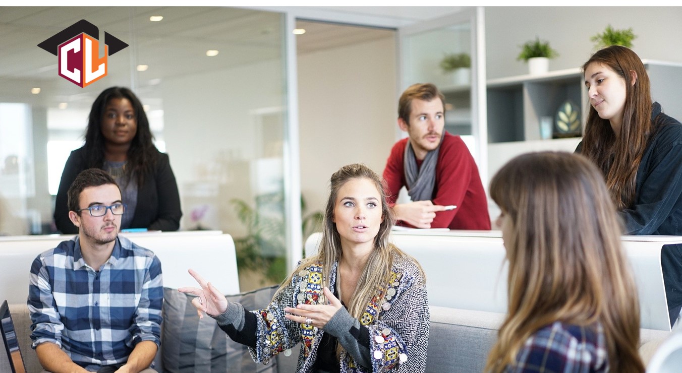 A discussing group of young people