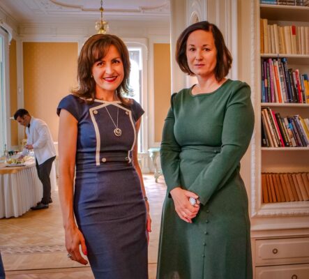 two women at a reception