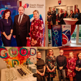 Collage of pictures from the reception at the Slovak Embassy
