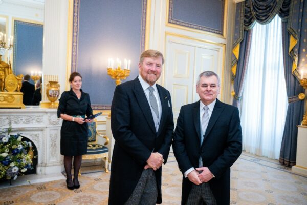 King Willem Alexander and Slovak Ambassador Juraj Podhorský
